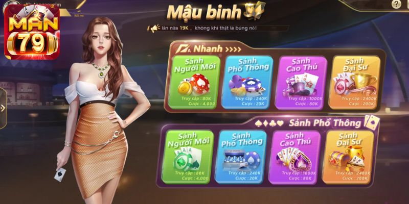 Không gian tuyệt đẹp của những lá bài Mậu Binh tại cổng Man79 Club